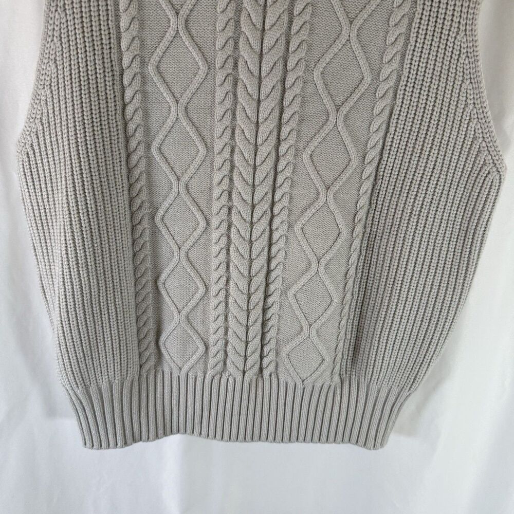 Varley Sweater Vest Women's Medium Grey Turtleneck Cableknit Sleeveless - Picture 9 of 10